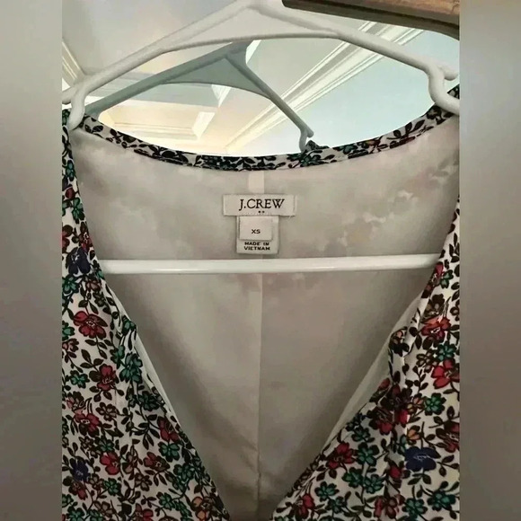J. Crew Factory Relaxed Fiery Sunset Floral Print Shift Dress Flounce Hem XS - Picture 2 of 7